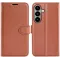 Phonesta Litchi Skin Book Wallet Case hoesje voor Samsung Galaxy S26 - Bruin