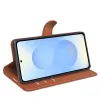 Phonesta Litchi Skin Book Wallet Case hoesje voor Samsung Galaxy S26 Plus - Bruin 4