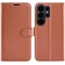 Phonesta Litchi Skin Book Wallet Case hoesje voor Samsung Galaxy S26 Ultra - Bruin