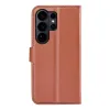 Phonesta Litchi Skin Book Wallet Case hoesje voor Samsung Galaxy S26 Ultra - Bruin 2