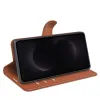 Phonesta Litchi Skin Book Wallet Case hoesje voor Samsung Galaxy S26 Ultra - Bruin 4