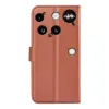 Phonesta Litchi Skin Book Wallet Case hoesje voor Nothing Phone (3) - Bruin 2