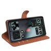 Phonesta Litchi Skin Book Wallet Case hoesje voor Nothing Phone (3) - Bruin 4