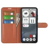 Phonesta Litchi Skin Book Wallet Case hoesje voor Nothing Phone (3a) - Bruin 3