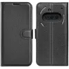 Phonesta Litchi Skin Book Wallet Case hoesje voor Nothing Phone (3a) - Zwart 0