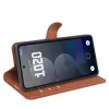Phonesta Litchi Skin Book Wallet Case hoesje voor Nothing Phone (3a) Pro - Bruin 4