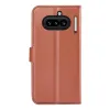 Phonesta Litchi Skin Book Wallet Case hoesje voor Nothing Phone (4a) - Bruin 2