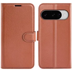 Phonesta Litchi Skin Book Wallet Case hoesje voor Google Pixel 10 / 10 Pro - Bruin