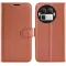Phonesta Litchi Skin Book Wallet Case hoesje voor Realme GT 8 Pro - Bruin