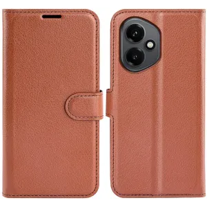 Phonesta Litchi Skin Book Wallet Case hoesje voor HONOR 400 - Bruin
