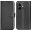 Phonesta Litchi Skin Book Wallet Case hoesje voor HONOR 400 - Zwart 0