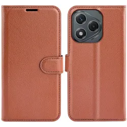 Phonesta Litchi Skin Book Wallet Case hoesje voor HONOR 400 Lite - Bruin