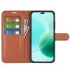 Phonesta Litchi Skin Book Wallet Case hoesje voor HONOR 400 Lite - Bruin 3