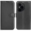 Phonesta Litchi Skin Book Wallet Case hoesje voor HONOR 400 Pro - Zwart 0