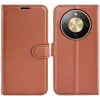 Phonesta Litchi Skin Book Wallet Case hoesje voor HONOR Magic8 Lite - Bruin 0