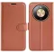 Phonesta Litchi Skin Book Wallet Case hoesje voor HONOR Magic8 Lite - Bruin