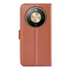 Phonesta Litchi Skin Book Wallet Case hoesje voor HONOR Magic8 Lite - Bruin 2