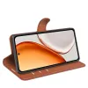 Phonesta Litchi Skin Book Wallet Case hoesje voor HONOR Magic8 Lite - Bruin 4