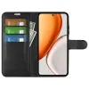 Phonesta Litchi Skin Book Wallet Case hoesje voor HONOR Magic8 Lite - Zwart 3