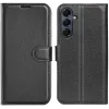 Phonesta Litchi Skin Book Wallet Case hoesje voor Samsung Galaxy A17 - Zwart 0