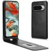 Phonesta Leather Vertical Flip Wallet Case hoesje voor Google Pixel 9 / 9 Pro - Zwart