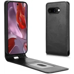 Phonesta Leather Vertical Flip Wallet Case hoesje voor Google Pixel 9a - Zwart