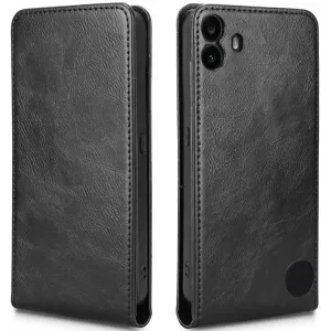 Phonesta Leather Vertical Flip Wallet Case hoesje voor Nothing CMF Phone 1 - Zwart