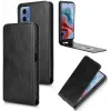 Phonesta Leather Vertical Flip Wallet Case hoesje voor Motorola Moto G45 / Moto G34 - Zwart 4