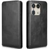 Phonesta Leather Vertical Flip Wallet Case hoesje voor Motorola Edge 50 Ultra - Zwart