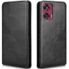 Phonesta Leather Vertical Flip Wallet Case hoesje voor Motorola Edge 50 Fusion - Zwart