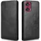 Phonesta Leather Vertical Flip Wallet Case hoesje voor Motorola Edge 50 Fusion - Zwart