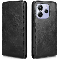 Phonesta Leather Vertical Flip Wallet Case hoesje voor Xiaomi Redmi Note 14 4G - Zwart