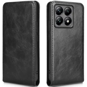 Phonesta Leather Vertical Flip Wallet Case hoesje voor Xiaomi 14T - Zwart