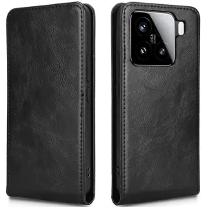 Phonesta Leather Vertical Flip Wallet Case hoesje voor Xiaomi 15 - Zwart