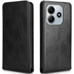 Phonesta Leather Vertical Flip Wallet Case hoesje voor Xiaomi Redmi Note 14 5G - Zwart