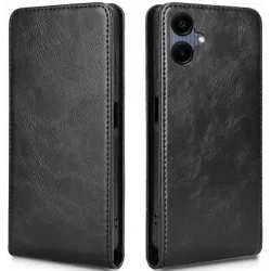 Phonesta Leather Vertical Flip Wallet Case hoesje voor Samsung Galaxy A06 4G/5G - Zwart