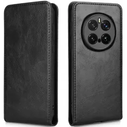 Phonesta Leather Vertical Flip Wallet Case hoesje voor HONOR Magic7 Pro - Zwart