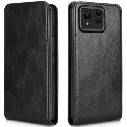 Phonesta Leather Vertical Flip Wallet Case hoesje voor Asus Zenfone 11 Ultra - Zwart