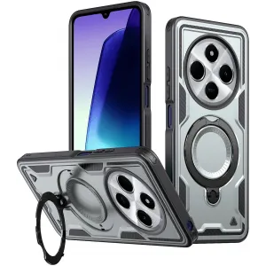 Phonesta MagLock Armor Back Cover hoesje met ring en MagSafe voor Xiaomi Redmi 14C / Xiaomi Poco C75 - Grijs