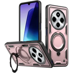 Phonesta MagLock Armor Back Cover hoesje met ring en MagSafe voor Xiaomi Redmi 14C / Xiaomi Poco C75 - Roségoud