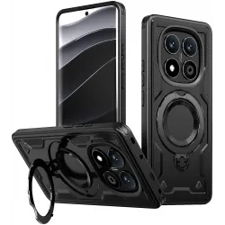 Phonesta MagLock Armor Back Cover hoesje met ring en MagSafe voor Xiaomi Redmi Note 14 Pro 4G/5G/14 Pro Plus / Xiaomi Poco X7 - Zwart
