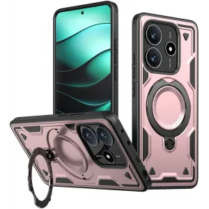 Phonesta MagLock Armor Back Cover hoesje met ring en MagSafe voor Xiaomi Redmi Note 14 5G - Roségoud