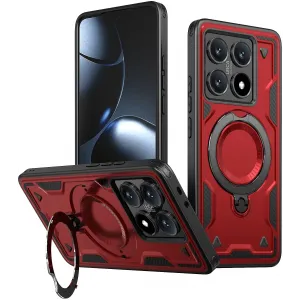 Phonesta MagLock Armor Back Cover hoesje met ring en MagSafe voor Xiaomi 14T - Rood