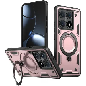 Phonesta MagLock Armor Back Cover hoesje met ring en MagSafe voor Xiaomi 14T - Roségoud