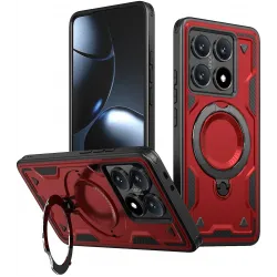Phonesta MagLock Armor Back Cover hoesje met ring en MagSafe voor Xiaomi 14T Pro - Rood