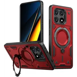 Phonesta MagLock Armor Back Cover hoesje met ring en MagSafe voor Xiaomi Poco X6 Pro - Rood