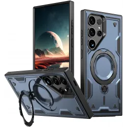 Phonesta MagLock Armor Back Cover hoesje met ring en MagSafe voor Samsung Galaxy S25 Ultra - Donkerblauw