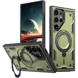 Phonesta MagLock Armor Back Cover hoesje met ring en MagSafe voor Samsung Galaxy S25 Ultra - Groen
