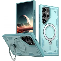 Phonesta MagLock Armor Back Cover hoesje met ring en MagSafe voor Samsung Galaxy S25 Ultra - Lichtblauw
