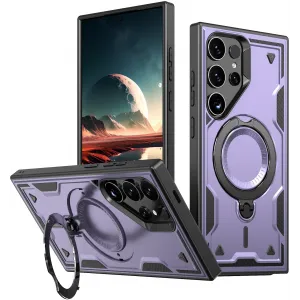 Phonesta MagLock Armor Back Cover hoesje met ring en MagSafe voor Samsung Galaxy S25 Ultra - Paars